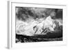 Black and White Panoramic View of Mount Everest-Daniel Prudek-Framed Photographic Print