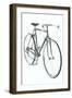 Black and White Photo of 10 Speed Bicycle-null-Framed Art Print