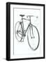 Black and White Photo of 10 Speed Bicycle-null-Framed Art Print