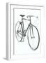 Black and White Photo of 10 Speed Bicycle-null-Framed Art Print