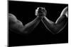 Black and white photo of arm wresting-Pete Saloutos-Mounted Photographic Print