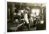 Black and White Photo of Old West Restaurant Kitchen-null-Framed Art Print