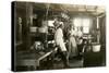 Black and White Photo of Old West Restaurant Kitchen-null-Stretched Canvas