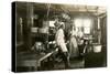Black and White Photo of Old West Restaurant Kitchen-null-Stretched Canvas