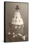 Black and White Photo of Wedding Cake-null-Framed Stretched Canvas