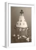 Black and White Photo of Wedding Cake-null-Framed Art Print