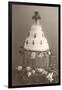 Black and White Photo of Wedding Cake-null-Framed Art Print