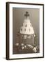 Black and White Photo of Wedding Cake-null-Framed Art Print