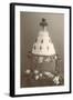 Black and White Photo of Wedding Cake-null-Framed Art Print