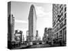Black and White Photography Landscape of Flatiron Building and 5th Ave, Manhattan, NYC, US-Philippe Hugonnard-Stretched Canvas