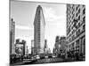 Black and White Photography Landscape of Flatiron Building and 5th Ave, Manhattan, NYC, US-Philippe Hugonnard-Mounted Photographic Print