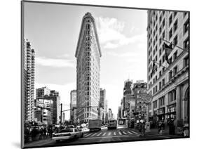 Black and White Photography Landscape of Flatiron Building and 5th Ave, Manhattan, NYC, US-Philippe Hugonnard-Mounted Photographic Print
