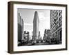 Black and White Photography Landscape of Flatiron Building and 5th Ave, Manhattan, NYC, White Frame-Philippe Hugonnard-Framed Art Print