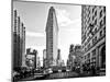 Black and White Photography Landscape of Flatiron Building and 5th Ave, Manhattan, NYC, White Frame-Philippe Hugonnard-Mounted Art Print