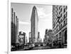 Black and White Photography Landscape of Flatiron Building and 5th Ave, Manhattan, NYC, White Frame-Philippe Hugonnard-Framed Art Print