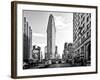 Black and White Photography Landscape of Flatiron Building and 5th Ave, Manhattan, NYC, White Frame-Philippe Hugonnard-Framed Art Print