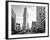 Black and White Photography Landscape of Flatiron Building and 5th Ave, Manhattan, NYC, White Frame-Philippe Hugonnard-Framed Art Print