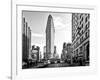 Black and White Photography Landscape of Flatiron Building and 5th Ave, Manhattan, NYC, White Frame-Philippe Hugonnard-Framed Art Print