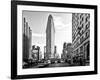 Black and White Photography Landscape of Flatiron Building and 5th Ave, Manhattan, NYC, White Frame-Philippe Hugonnard-Framed Art Print