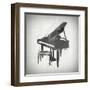 Black and White PIano-Dan Sproul-Framed Art Print