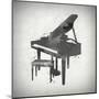 Black and White PIano-Dan Sproul-Mounted Art Print