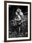 Black and white picture of a Sherpa carrying meat up to Everest Base Camp in Nepal-David Chang-Framed Photographic Print