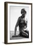 Black-And-White Picture of the Statue of the Little Mermaid in Copenhagen, Denmark, Scandinavia-Simon Montgomery-Framed Photographic Print