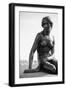 Black-And-White Picture of the Statue of the Little Mermaid in Copenhagen, Denmark, Scandinavia-Simon Montgomery-Framed Photographic Print