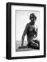 Black-And-White Picture of the Statue of the Little Mermaid in Copenhagen, Denmark, Scandinavia-Simon Montgomery-Framed Photographic Print