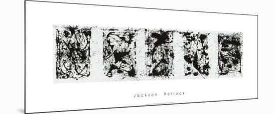 Black and White Polyptych-Jackson Pollock-Mounted Serigraph