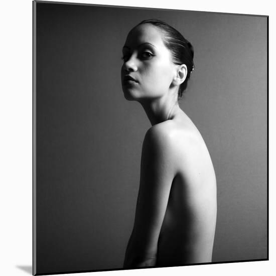 Black and White Portrait of Nude Elegant Female. Studio Photo-Mayer George-Mounted Photographic Print