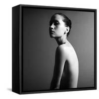 Black and White Portrait of Nude Elegant Female. Studio Photo-Mayer George-Framed Stretched Canvas
