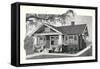 Black and White Rendering of Craftsman Home-null-Framed Stretched Canvas