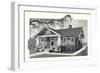 Black and White Rendering of Craftsman Home-null-Framed Art Print