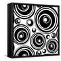 Black-And-White Retro Seamless Ornament-katritch-Framed Stretched Canvas