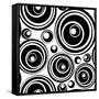 Black-And-White Retro Seamless Ornament-katritch-Framed Stretched Canvas