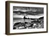 Black and White Rocky Coast-Nish Nalbandian-Framed Art Print