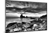 Black and White Rocky Coast-Nish Nalbandian-Mounted Art Print