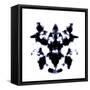 Black And White Rorschach Graphic-magann-Framed Stretched Canvas