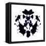 Black And White Rorschach Graphic-magann-Framed Stretched Canvas