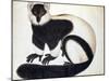 Black and White Ruffed Lemur-null-Mounted Giclee Print