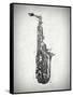 Black and White Sax-Dan Sproul-Framed Stretched Canvas