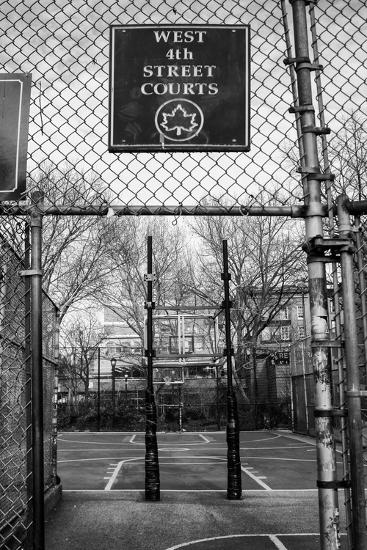 Black and White shot of empty basketball courts at West 4th Street in NYC'  Photo | AllPosters.com
