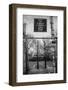 Black and White shot of empty basketball courts at West 4th Street in NYC-null-Framed Photographic Print