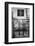 Black and White shot of empty basketball courts at West 4th Street in NYC-null-Framed Photographic Print