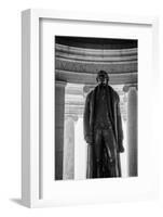 Black and White shot of statue inside Jeffereson Memorial in Washington DC-null-Framed Photo