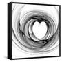 Black And White Sketch Heart-cycreation-Framed Stretched Canvas