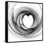 Black And White Sketch Heart-cycreation-Framed Stretched Canvas