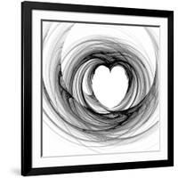 Black And White Sketch Heart-cycreation-Framed Premium Giclee Print