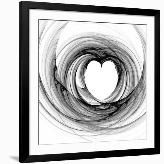 Black And White Sketch Heart-cycreation-Framed Premium Giclee Print